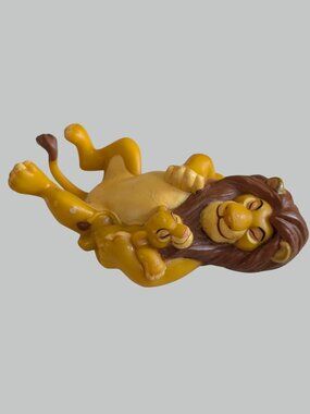Mufasa and Baby Simba 5" PVC Figure Vintage 1990s The Lion King